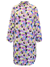 MULTI Printed Sheer Longline Shirt - Plus Size 12 to 22