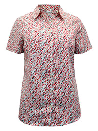 PINK Geo Print Short Sleeve Blouse - Size 10 to 22