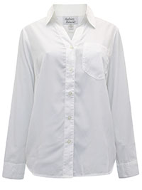WHITE Long Sleeve Pocket Detail Shirt - Plus Size 14 to 20
