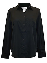 BLACK Long Sleeve Pocket Detail Shirt - Plus Size 12 to 20