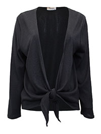 BLACK Long Sleeve Tie Front Cardigan - Size S/M to M/L