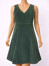 GREEN Pure Cotton Cord Pinafore Dress - Size 6 to 14/16 (XS to XL)