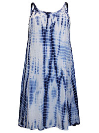 BLUE Tie Dye Swing Dress - Plus Size 18 to 22 (US 1X to 3X)