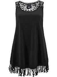 BLACK Lace Back Beach Dress - Size 10 to 24