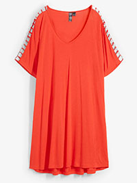 RED Ladder Sleeve Beach Dress - Size 10/12 to 30/32 (S to 3XL)