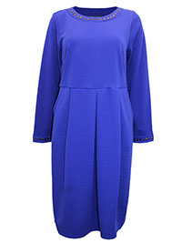 COBALT Stud Detail Shift Dress with Pockets - Plus Size 12 to 24