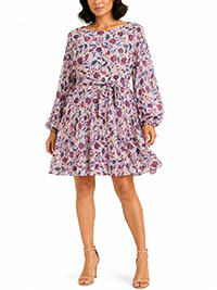 LILAC Floral Print Jo Tie Waist Print Dress - Size 16 to 20