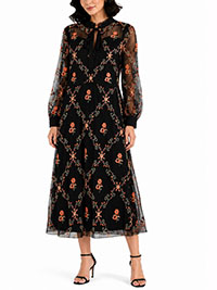 BLACK Embellished Alexis Dress - Size 14 to 24