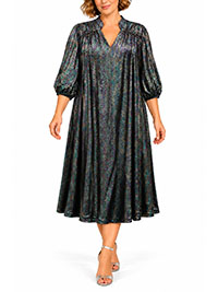 Black Rainbow Shimmer A-Line Dress - Size 10 to 14
