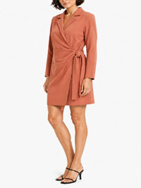 CORAL Waist Tie Wrap Blazer Dress - Size 18 to 26