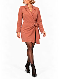 CORAL SANDS Waist Tie Wrap Blazer Dress - Size 18 to 26