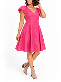 PINK Cotton Poplin Mini Dress - Size 8 to 22
