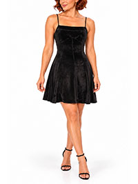 BLACK Peaches Velvet Flippy Mini Dress - Size XS to M
