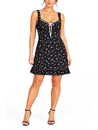 BLACK Motif Sienna Ribbon Mini Dress - Size XS to M