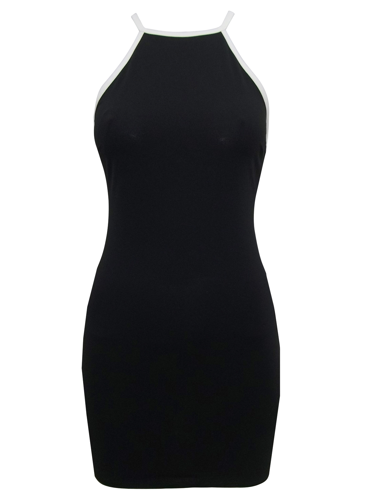 Topshop - - T0PSH0P BLACK Racer Front Open Back Bodycon Dress - Size 4 ...