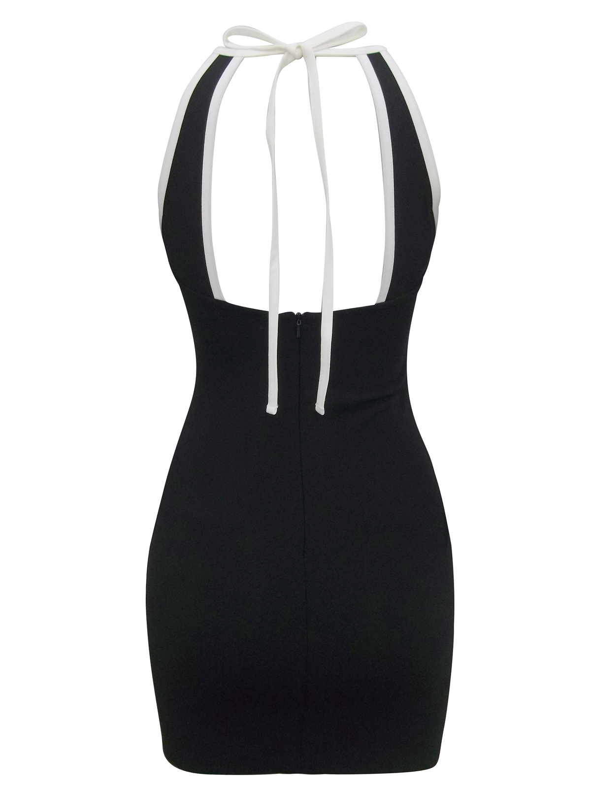 Topshop - - T0PSH0P BLACK Racer Front Open Back Bodycon Dress - Size 4 ...