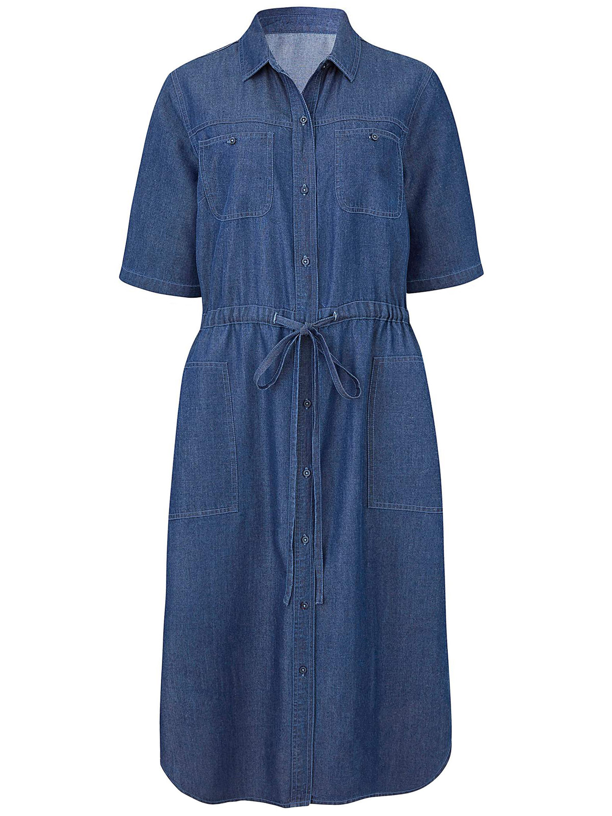 Plus Size wholesale clothing by simply be - - SimplyBe DARK BLUE Soft  Tencel Denim Utility Shirt Dress - Plus Size 20 to 30