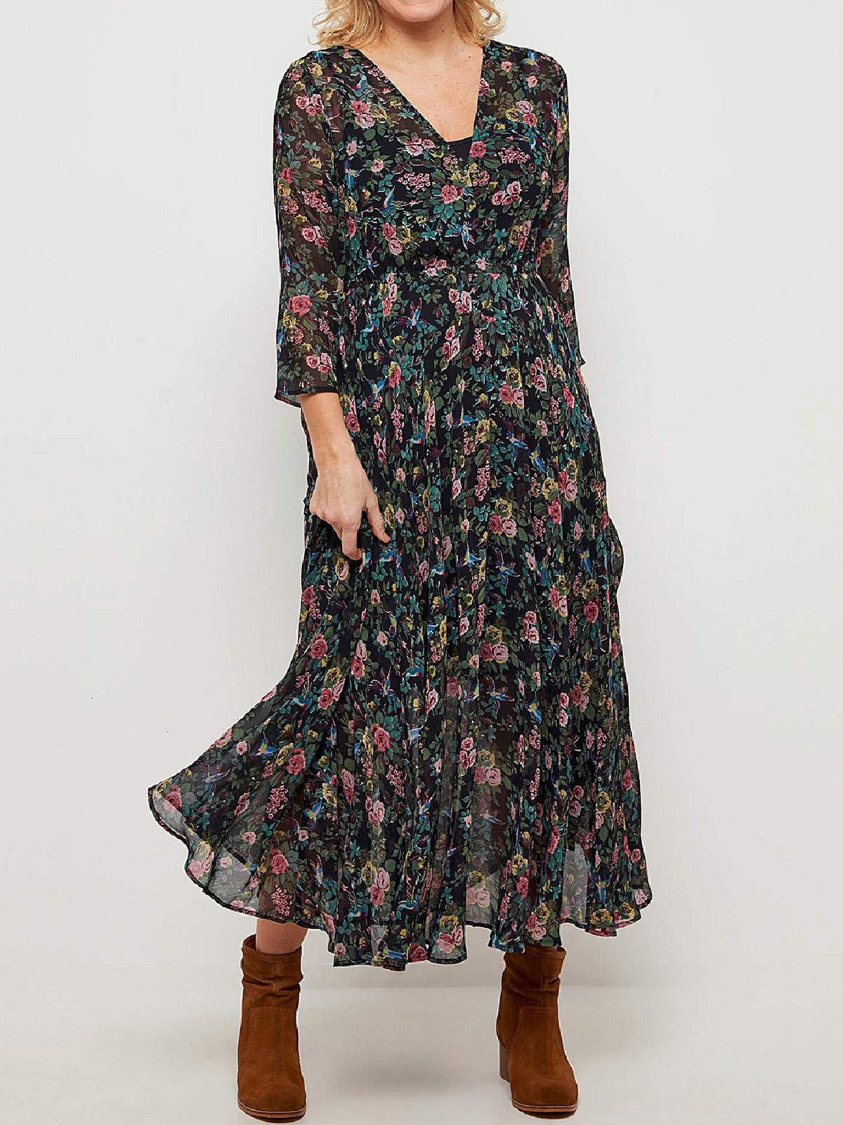 Joe Browns - - Joe Browns BLACK Printed Maxi Dress - Plus Size 16 to 28