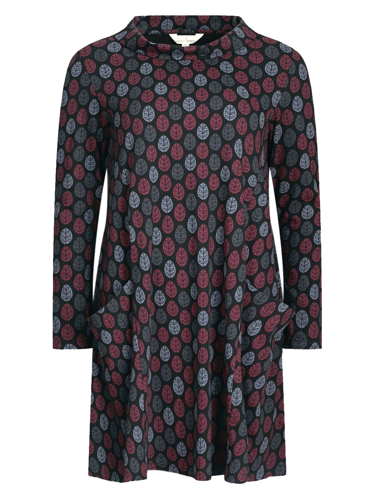 Shore Cotton A-Line Dress - Block Leaf