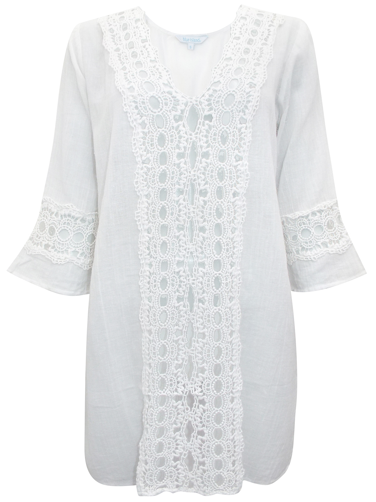blue island beach cover up dress Blue Island Tie-Back Cover-Up Dress for Women | White | Size Medium