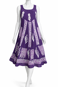 PURPLE Sequin Embellished Batik Umbrella Dress - Size 8/10 to 20 (S to XL)