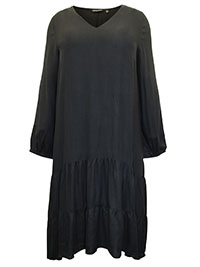BLACK Woven Smock Dress - Plus Size 16 to 28 | TALL