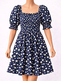 DJ Nassau Navy Magnolia Jo Dee Dress - Size 8 to 26/28 (US XS to 3X)