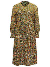 MULTI Multi Floral Tie Neck Swing Dress - Size 10 to 30