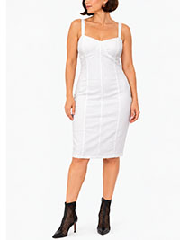 IVORY Cup Detail Denim Mini Dress - Size 10/12 (M)