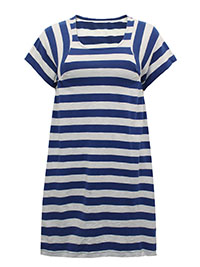 BLUE Samara Striped Short Sleeve Dress - Size 6 (XS)