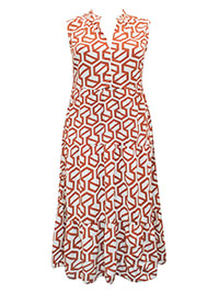 RED Sleeveless V-Neck Smock Dress - Size 10 to 18