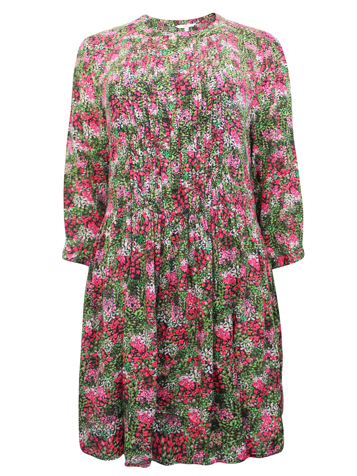 Pintuck Collar Dress 3/4 Sleeve-Clear Blue main image 0