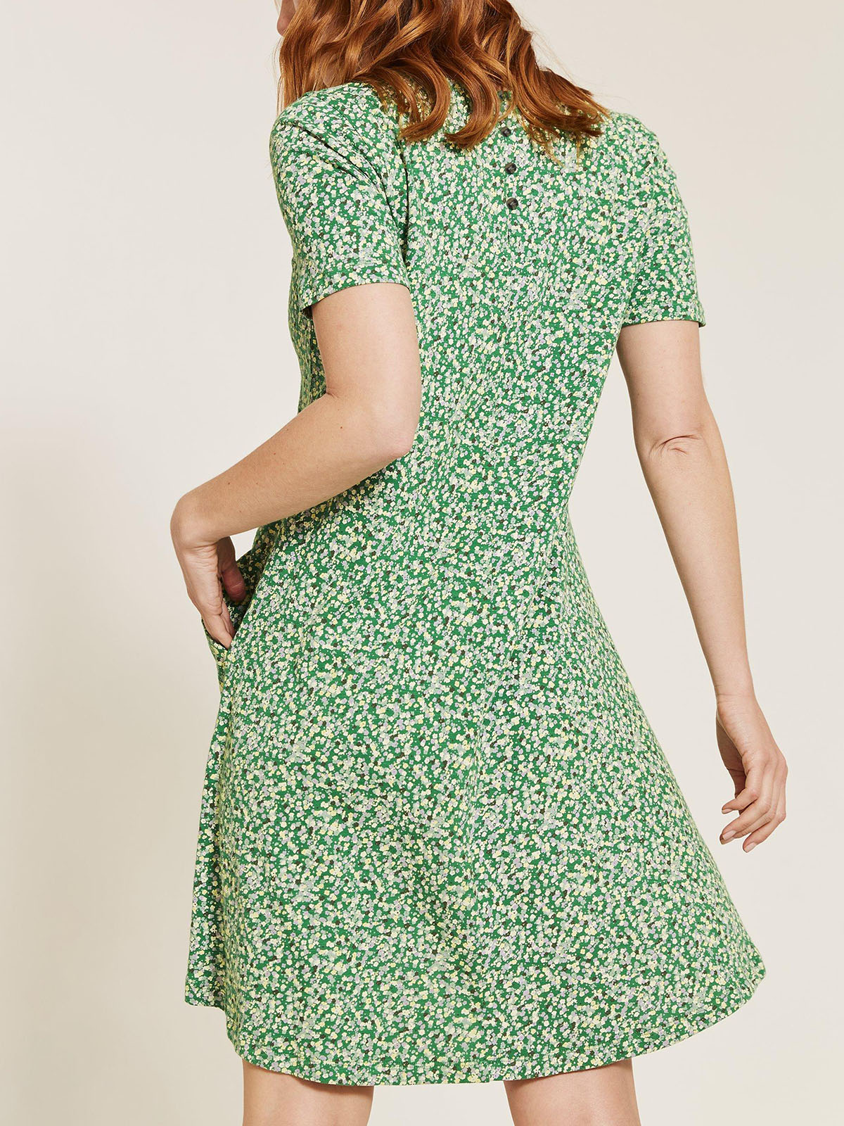 green emerald velvet dress Green Ditsy Jersey Shirred Cuff Maxi Dress