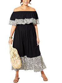 Swimsuits For All BLACK Mia Off The Shoulder Maxi Dress - Sizes 16/18 to 24/26 (US 14/16 to 22/24)
