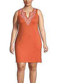 TANGERINE Cotton Jersey Embroidered Sleeveless Dress - Size 8 to 24/26 (US XS to 2X)