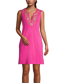 PINK Pure Cotton Sleeveless Embroidered Dress - Size 10/12 to 20 (US S to XL)