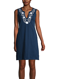 NAVY Pure Cotton Sleeveless Embroidered Dress - Size 8 to 20 (US XS to XL)
