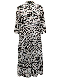 S/DAR TAN Tiger Print Maxi Shirt Dress - Size 8 to 20