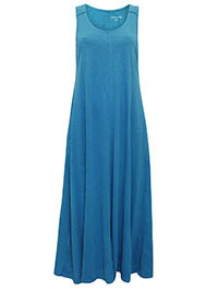 BLUE Organic Cotton Sleeveless Maxi Dress - Size 4 to 26 (US XS to 3X)