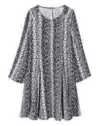 BLACK Printed Long Sleeve Woven Swing Dress - Plus Size 12 to 28