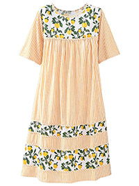 National ORANGE Striped Chambray Lounge Dress - Plus Size 12 to 26/28 (US S to 3X)