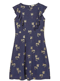 FF NAVY Kate Foil Palm Jersey Dress - Size 8 to 10