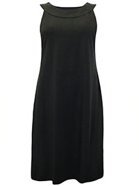 BLACK Cotton Rich Sleeveless Shift Dress - Size 10/12 to 14/16 (M to L)