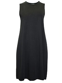 BLACK Cotton Rich Sleeveless Shift Dress - Size 6/8 to 22 (S to XXL)