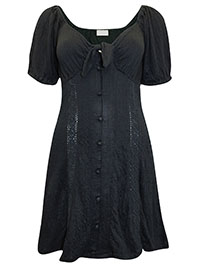 BLACK Lace Panel Mini Dress - Size 4 to 14