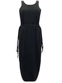 BLACK Pure Cotton Sleeveless Cut Out Back Dress - Size 4 to 18