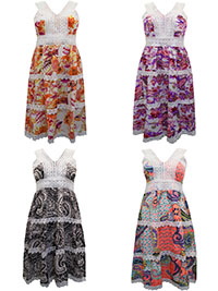 ASSORTED Lace Trim Tiered Beach Dresses - Size 10/12 to 18/20 (M to XL)