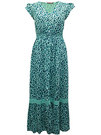 JB GREEN Leopard Print Lace Maxi Dress - Size 16 to 30