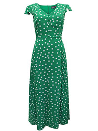 S/DAR GREEN Spot Print Tea Dress - Size 8 to 14