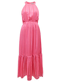 PINK Halterneck Georgette Maxi Dress - Plus Size 12 to 30